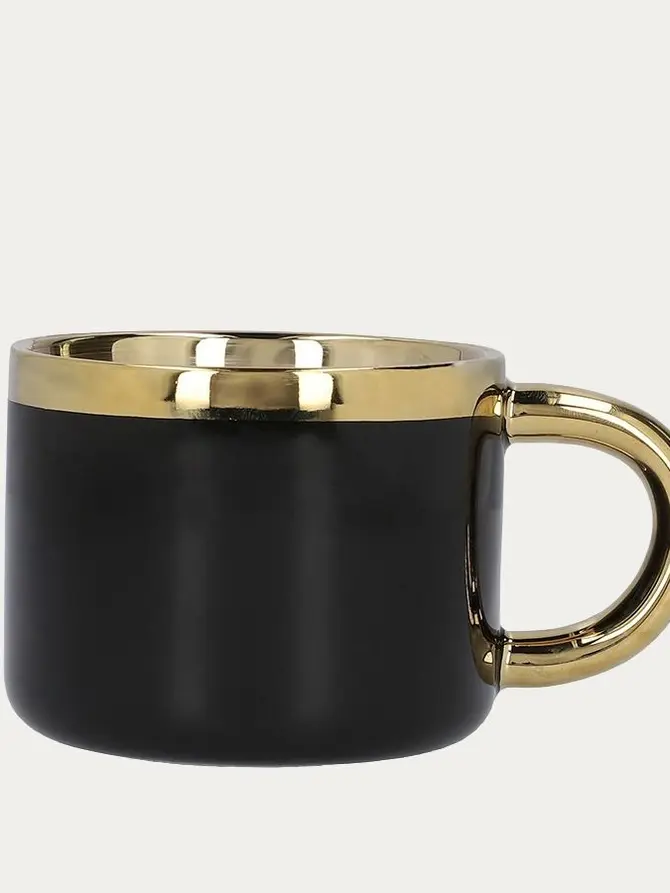 Filiżanka ze spodkiem i łyżeczką SINNES porcelanowa czarna 0,20 l