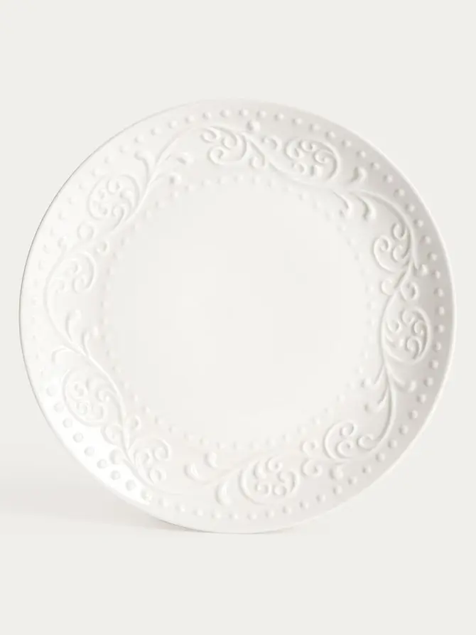 Zestaw talerzy SYLIA porcelanowy z ornamentem 18 el