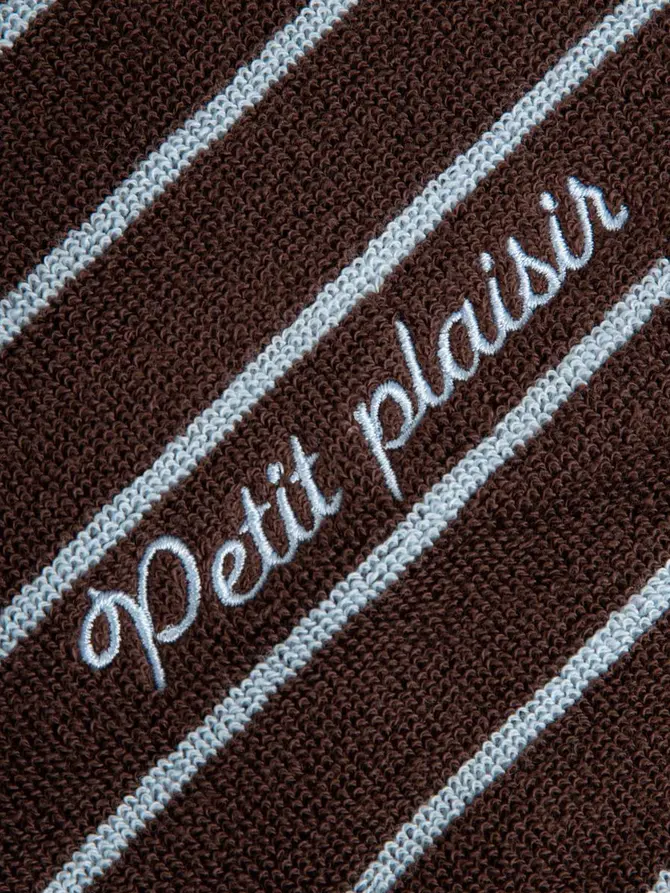 Szlafrok MON PARIS brązowy w niebieskie paski L/XL
