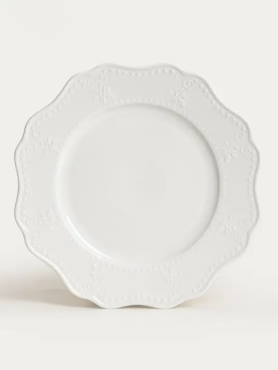 Talerz VISTAL porcelanowy obiadowy biały 26,5 cm