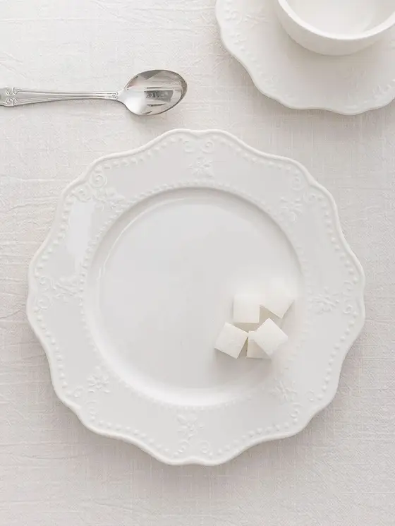 Talerz VISTAL porcelanowy deserowy biały 21 cm