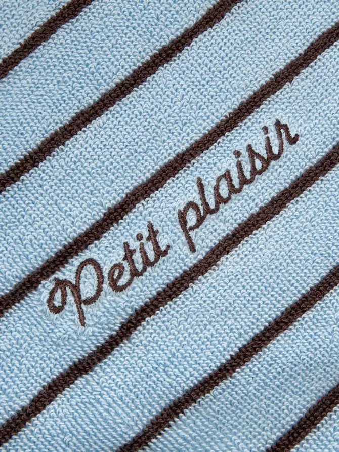 Szlafrok MON PARIS niebieski w brązowe paski S/M