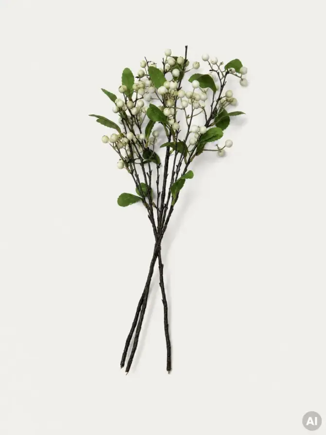 Bukiet sztuczny BRAVELLE jagody zielono-białe 52 cm