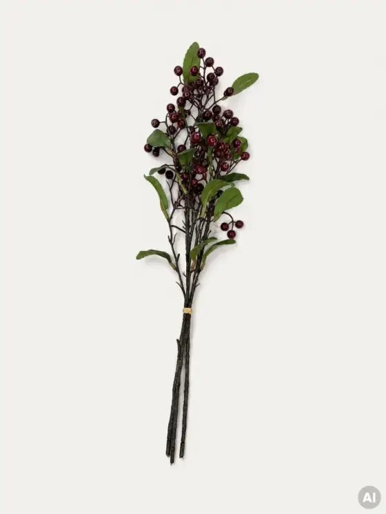 Bukiet sztuczny BRAVELLE jagody bordowe 52 cm