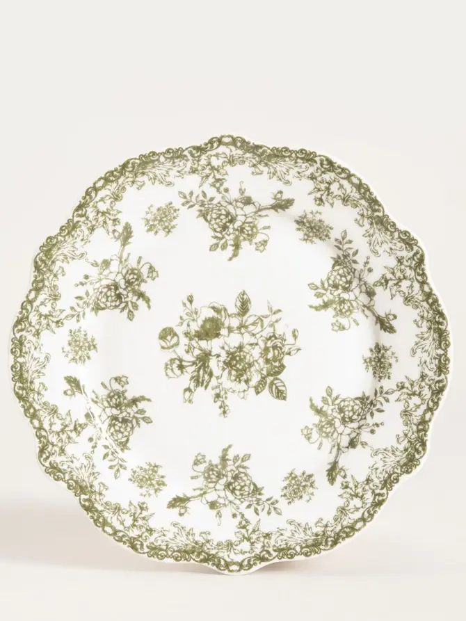 Talerz LOURRY porcelanowy deserowy zielony 19 cm