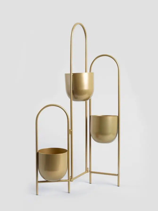 Kwietnik FLOERO metalowy złoty 49x14x80 cm