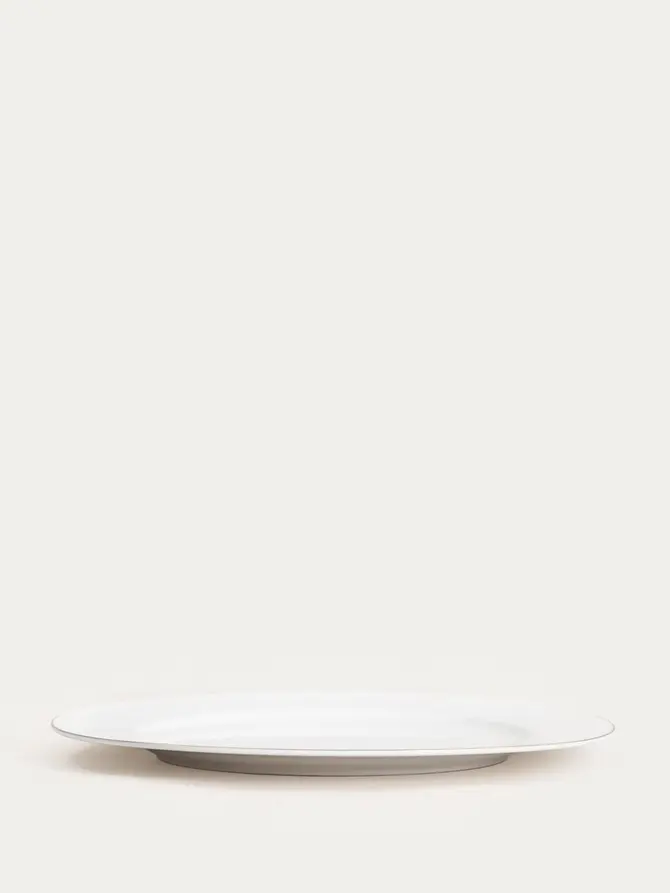 Talerz AUROO porcelanowy obiadowy ze złotą obwódką 26,5 cm