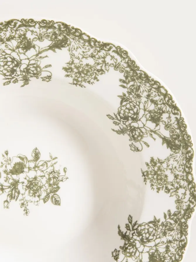 Talerz LOURRY porcelanowy głęboki zielony 22 cm