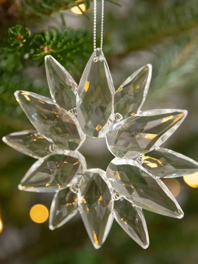 Zawieszka ASTRE ACRILO transparentna śnieżynka 12 cm
