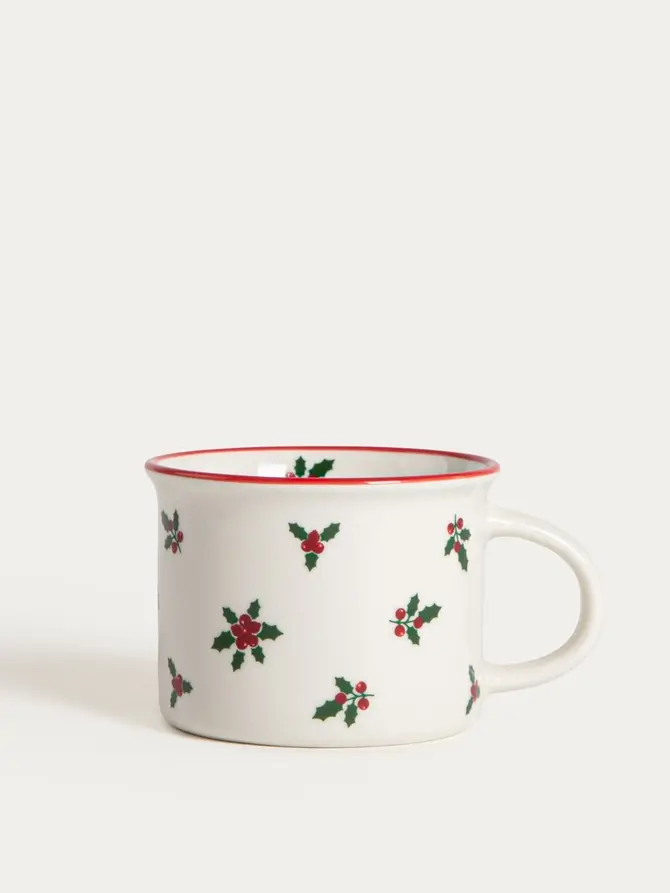 Zestaw kubków CANPI porcelanowych z ostrokrzewem, 4 szt. 0,15 l