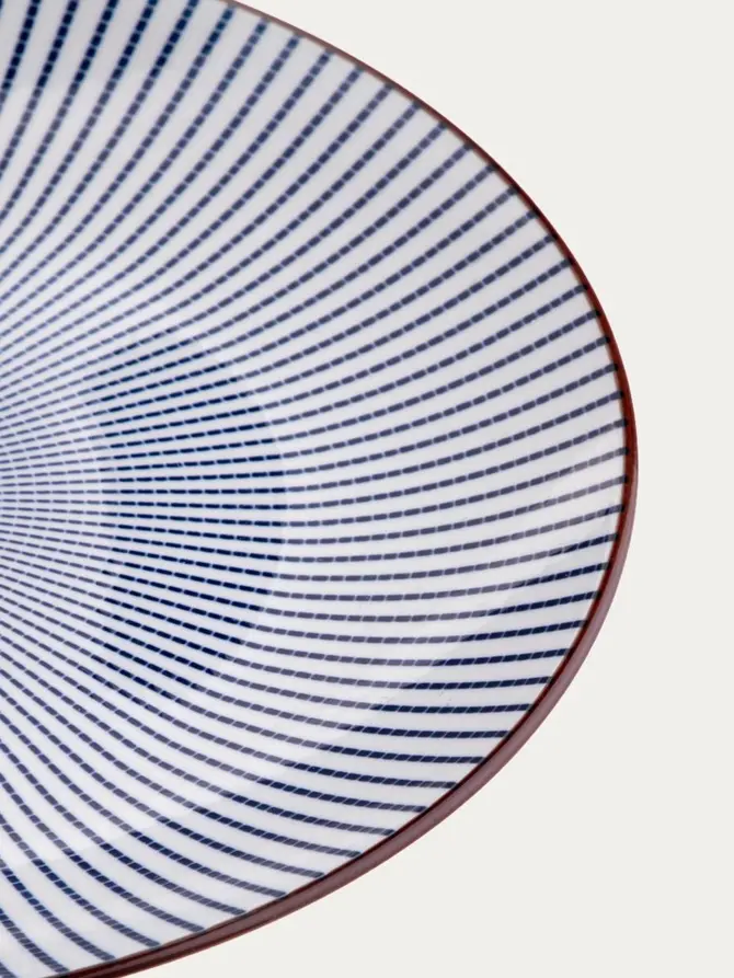 Talerz NAVIA porcelanowy obiadowy granatowy z brązową obwódką 27 cm