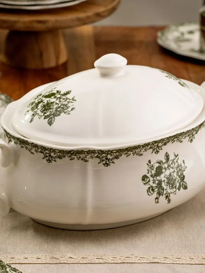 Waza LOURRY porcelanowa zielona 3 l