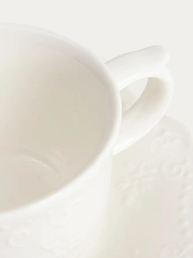 Filiżanka ze spodkiem VISTAL porcelanowa biała 0,2 l