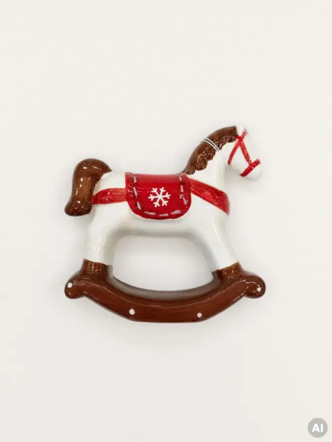 Dekoracja JOYRIDE koń na biegunach 13,5x4,8 cm