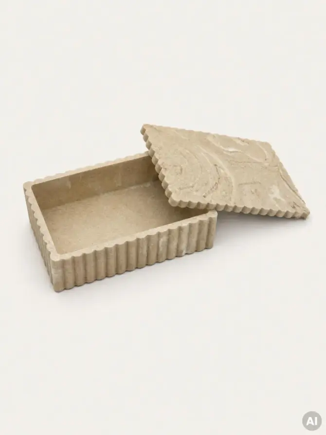 Szkatułka na biżuterię ONDA z wykończeniem piaskowym 20x13x7 cm