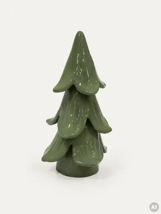 Dekoracja FROZA ceramiczna choinka zielona 11x11x18 cm