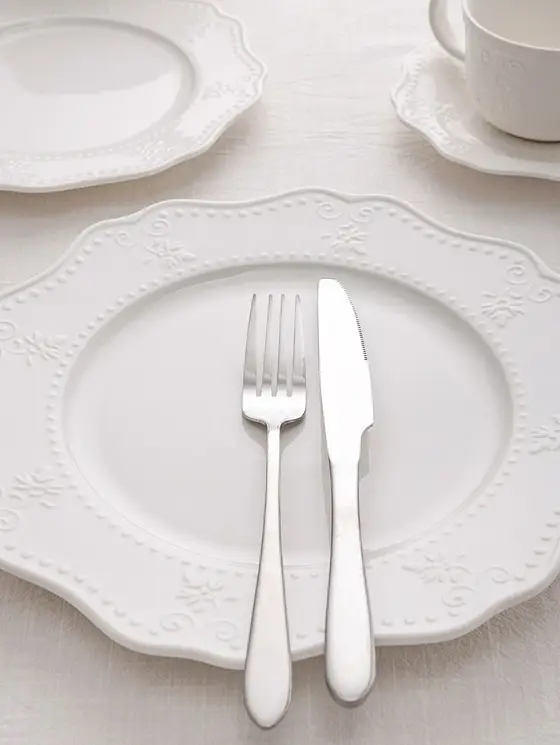 Talerz VISTAL porcelanowy obiadowy biały 26,5 cm