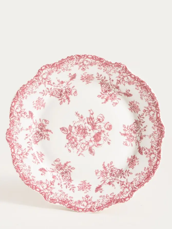 Talerz LOURRY porcelanowy deserowy czerwony 19 cm