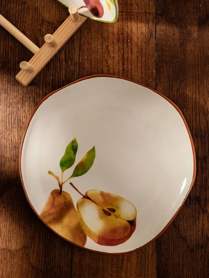 Talerz SKORD porcelanowy deserowy z gruszkami 20 cm