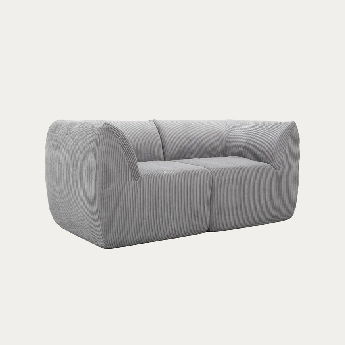 Sofa modułowa SVELA 2-osobowa szara piankowa sztruksowa 161x80x60,5 cm